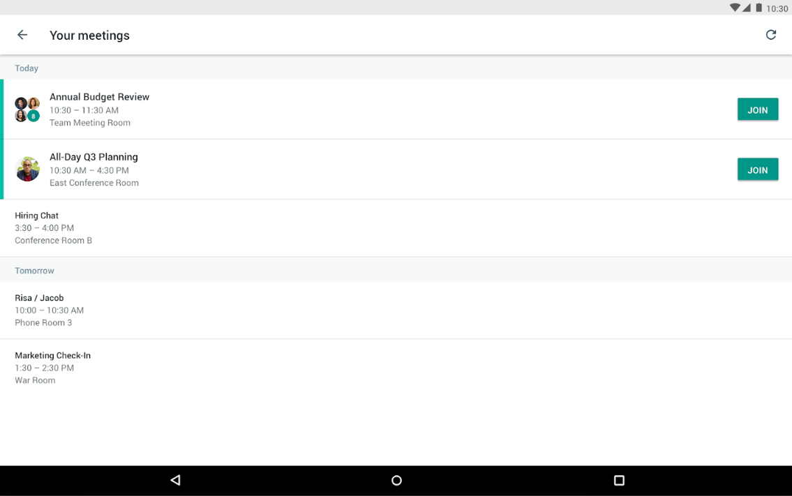 screenshot of Google Meet